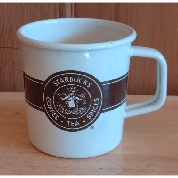 STARBUCKS Enamel Tin Mug Cup 14 oz. Coffee Tea Spices Mermaid - 2016 Collection - Picture 1 of 13